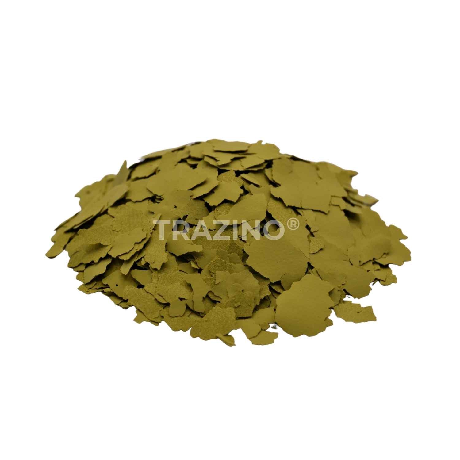 Trazino® Farbchips in Gelbgrün zum Einstreuen für Beschichtungen Trazino® Farbchips in Gelbgrün zum Einstreuen für Beschichtungen
